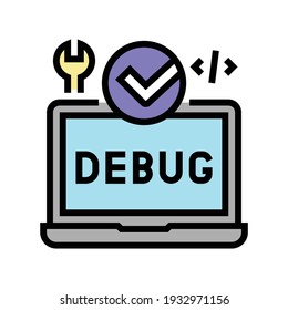 laptop debug fixed color icon vector. laptop debug fixed sign. isolated symbol illustration