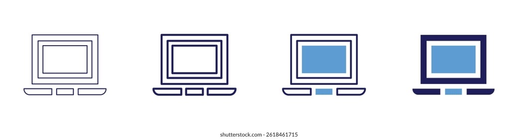 Laptop decision icon in 4 different styles. Thin Line, Line, Bold Line, Duotone. Duotone style. Editable stroke.