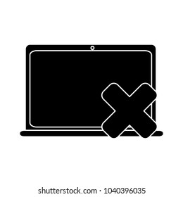 laptop delete vector symbol