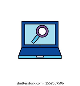 Laptop design, Digital technology communication social media internet web and screen theme Vector illustration