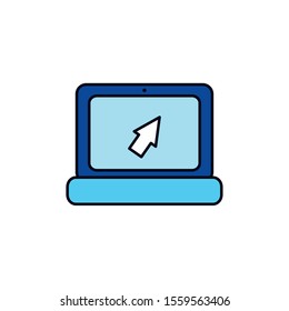 Laptop design, Digital technology communication social media internet web and screen theme Vector illustration