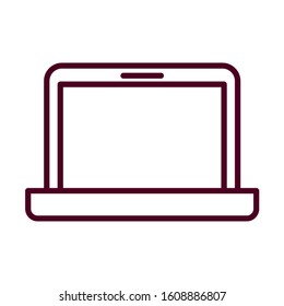 Laptop design, Digital technology communication social media internet web and screen theme Vector illustration