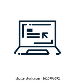 Laptop design, Digital technology communication social media internet web and screen theme Vector illustration
