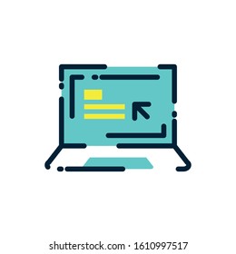 Laptop design, Digital technology communication social media internet web and screen theme Vector illustration