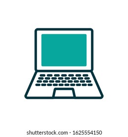 Laptop design, Digital technology communication social media internet web and screen theme Vector illustration