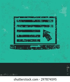 Laptop design on green background,grunge vector