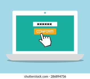 laptop design over blue background, vector illustration