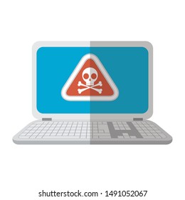 Laptop design, Security system warning protection danger web and alert theme Vector illustration