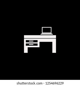 laptop desk vector icon. flat laptop desk design. laptop desk illustration for graphic 