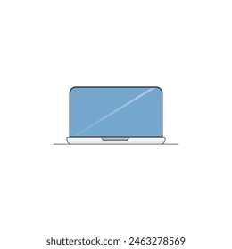 Laptop, desktop, computer icons  flat simple design on an isolated background. EPS 10 vector