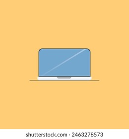 Portátil, escritorio, iconos de la computadora diseño simple plano en un fondo aislado. VECTOR EPS 10