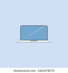 Portátil, escritorio, iconos de la computadora diseño simple plano en un fondo aislado. VECTOR EPS 10