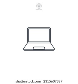 Laptop or Desktop icon. A modern and versatile vector illustration of a laptop or desktop computer, representing technology, work, and productivity.