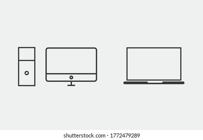 Laptop und PC-Vektorsymbol