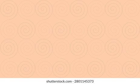 Laptop and desktop wallpaper featuring aesthetically pleasing, dual-tone, faded black spirals on a soft pale peach backdrop. Peach and black spirals background for PC.