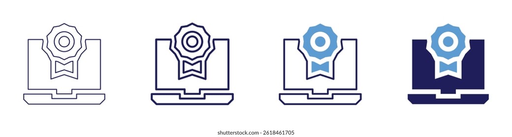 Laptop detection icon in 4 different styles. Thin Line, Line, Bold Line, Duotone. Duotone style. Editable stroke.