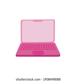 laptop device cartoon isolated white background vector illustration
