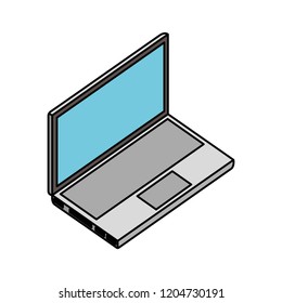 laptop device digital on white background