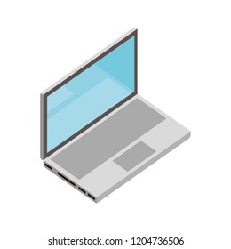 laptop device digital on white background