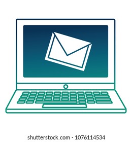 laptop device and email on screen