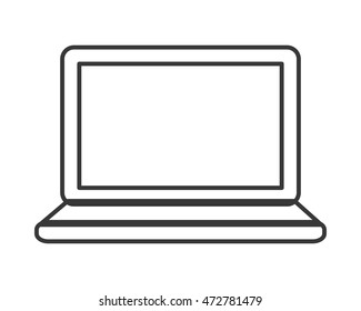 laptop device gadget technology icon. Flat and isolated design. Vector illustration