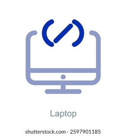 Laptop and device icon concept