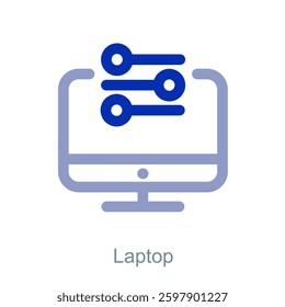 Laptop and device icon concept