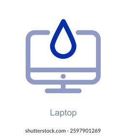 Laptop and device icon concept