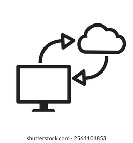 laptop device icon. laptop Illustration of a vector getting a signal. black in color and white background