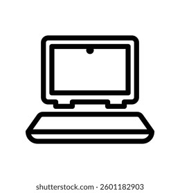 Laptop device icon, Line Vector graphics