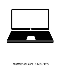 Laptop device icon, office appliances - stock vector