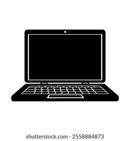Laptop device icon, office appliances, stock vector