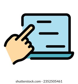 Vector de contorno de icono del dispositivo portátil. Aplicación telefónica. Color plano de clic inteligente