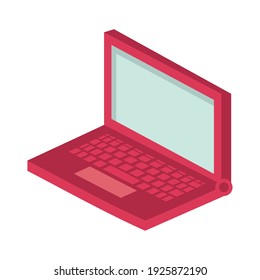 laptop device isometric style icon vector illustration design