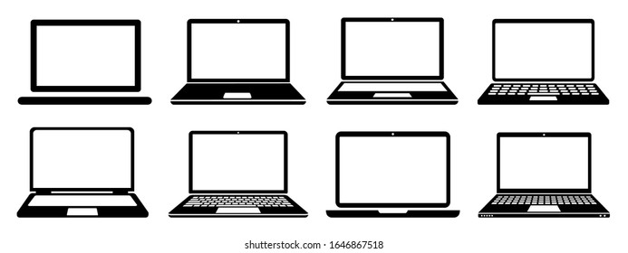 Symbol für Notebook-Geräte, Bürocomputer - Vektorillustration