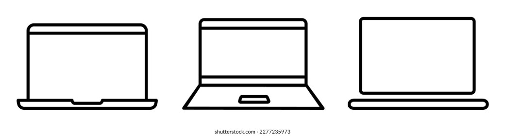 Symbole für Laptop-Geräte, Samsung-Laptop-Sammlung in verschiedenen Stilen, Bürocomputer - für Stockwerke
