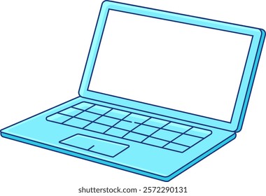 Laptop Device Sticker Vector Illustration