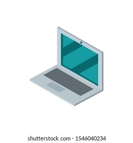 laptop device technology icon isometric vector illustration