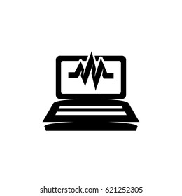 Laptop diagnostic icon. Vector logo illustration isolated sign symbol