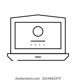 laptop digital computer line icon vector. laptop digital computer sign. isolated contour symbol black illustration