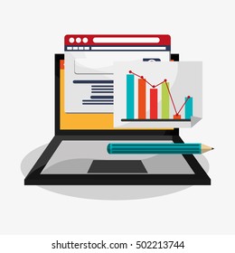 Laptop and digital marketing design