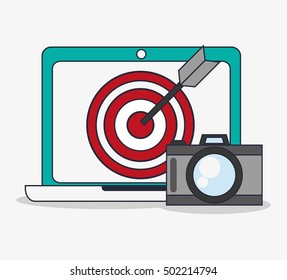 Laptop and digital marketing design