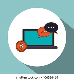 laptop and Digital marketing design, vector illustration