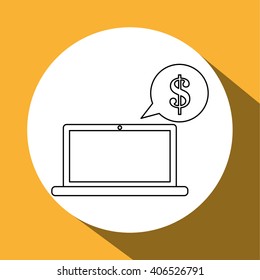 laptop and Digital marketing design, vector illustration