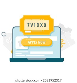 laptop with a digital promotional coupon