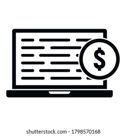 Icono de cartera digital para portátiles. Ilustración simple del icono del vector de la cartera digital de portátiles para el diseño web aislado en fondo blanco