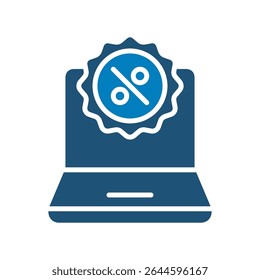 laptop desconto ícone preço vetor design com estilo moderno