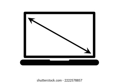 laptop display size vector icon.