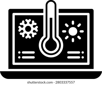 Laptop Displaying Meteorological Climate And Temperature Data