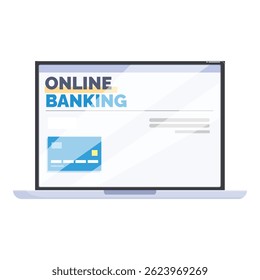 Laptop mit Online-Banking-Schnittstelle mit Kreditkarte, die bequeme finanzielle Transaktionen ermöglicht